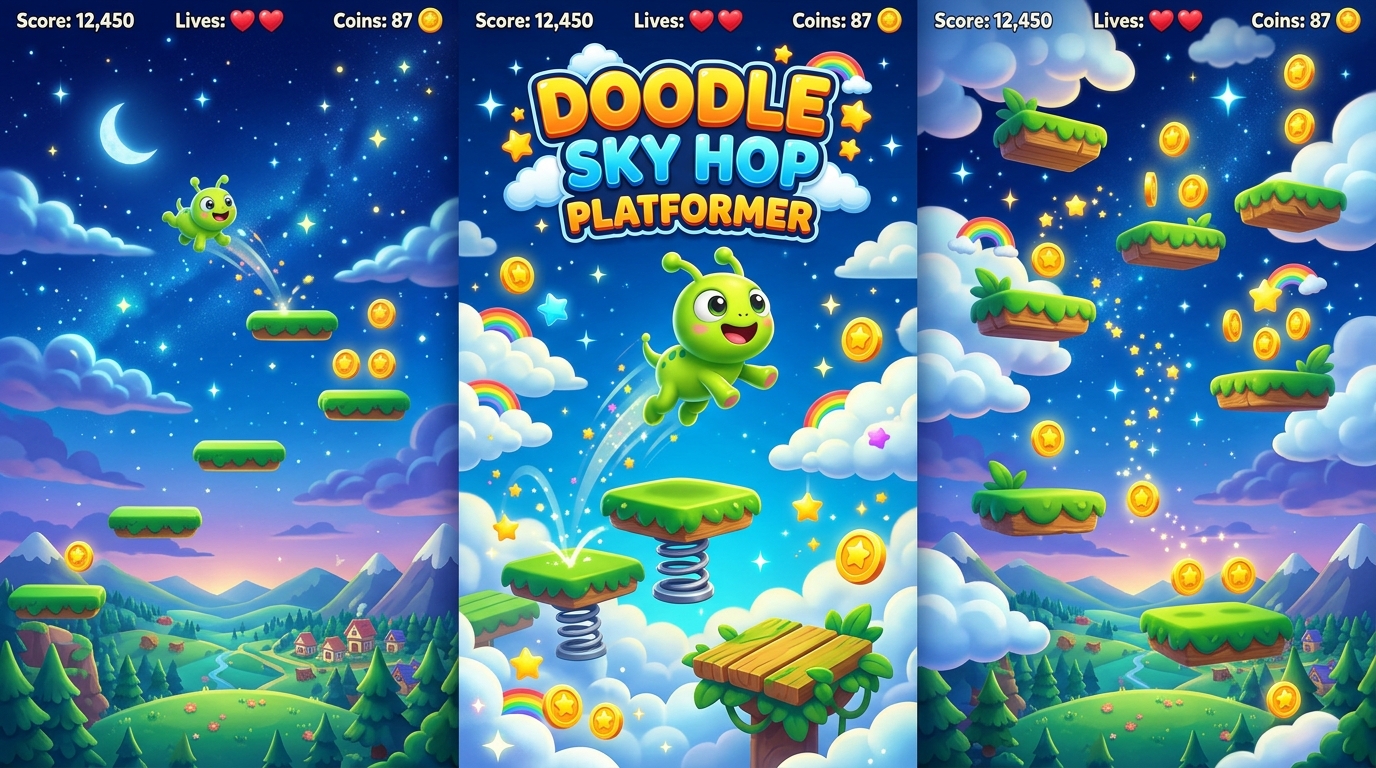 Doodle Sky Hop Platformer