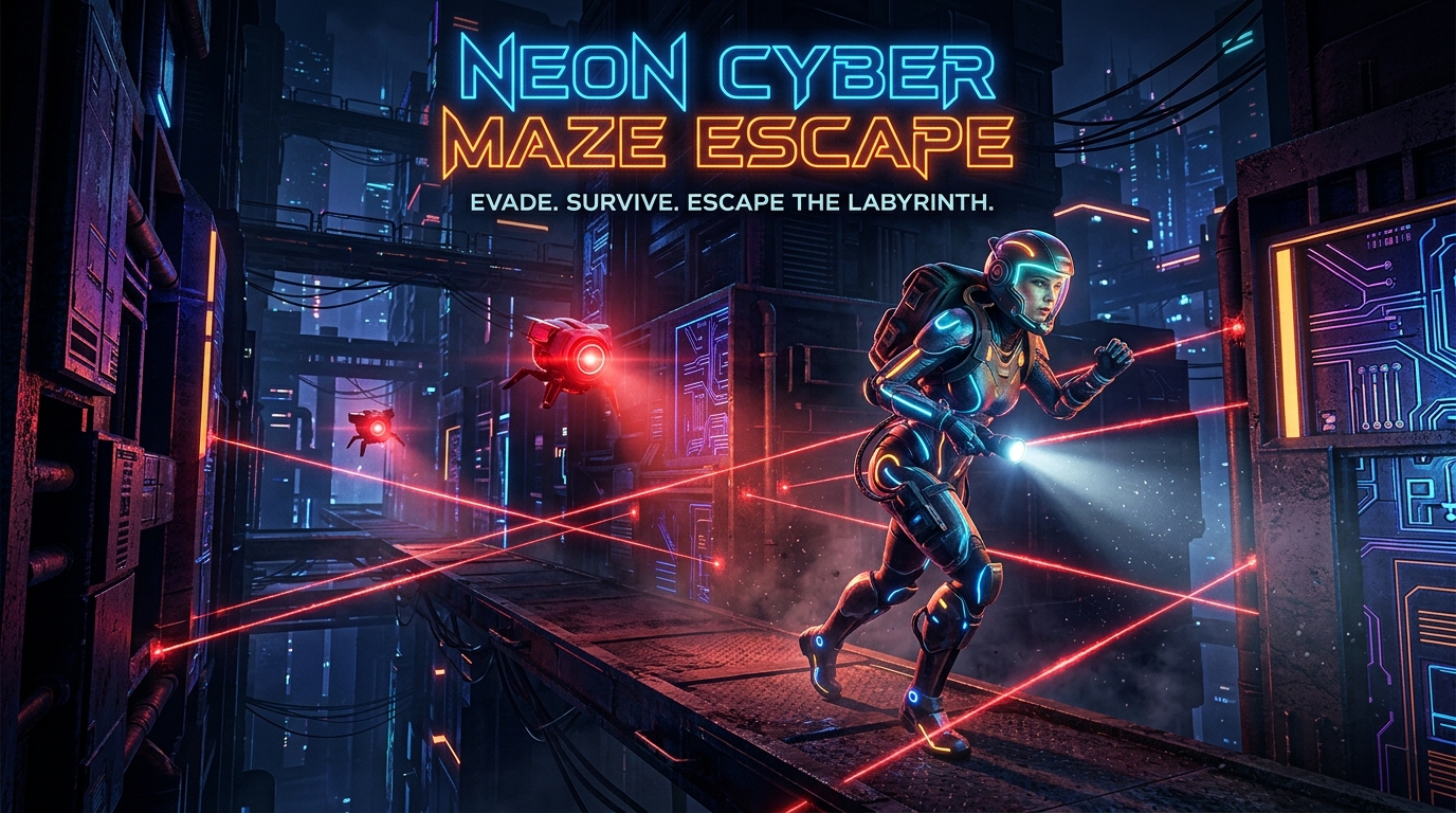 Neon Cyber Maze Escape
